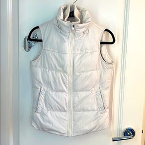 White puffer vest